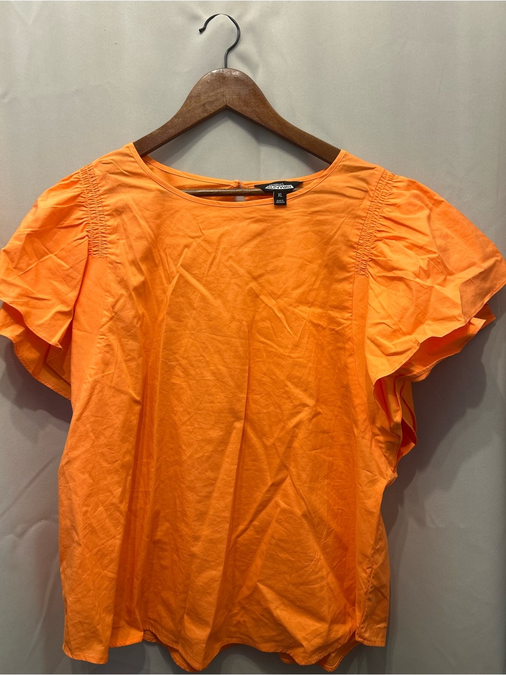project RUNWAY Bright Orange Flutter Sleeve Blouse  **ONCE WORN**